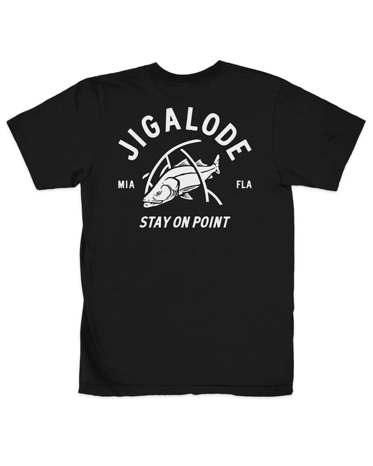 Black Jigalode Fishing T-Shirt with Snook in Mangroves