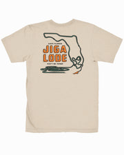 The Jigalode Florida Fly Tee. A fly fishing t-shirt in the shape of Florida